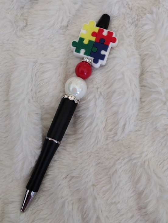 Handcrafted Other - Autism Awareness Beaded Pen